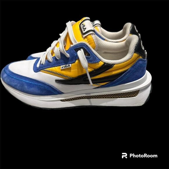Fila Men\'s White and Blue Trainers main image 5